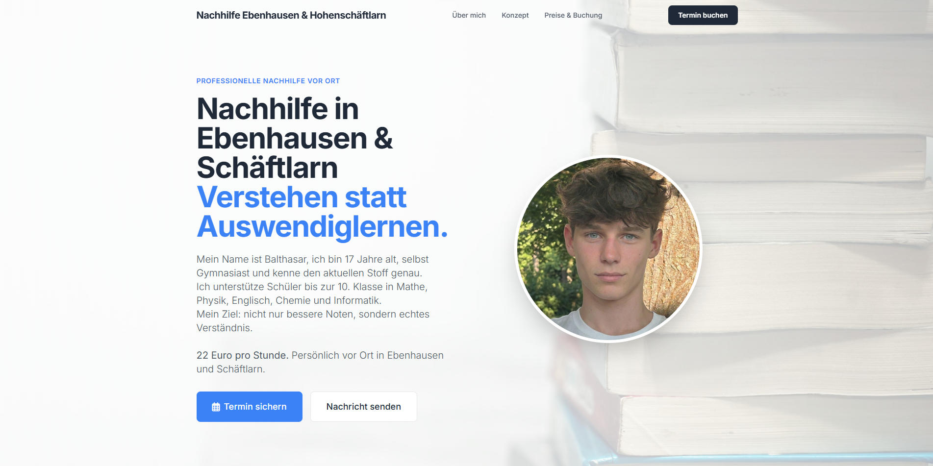Webdesign Referenz: Lokale Landingpage für Nachhilfe-Anbieter im Isartal